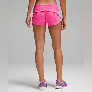 Lululemon Speed Up Short 2.5" Women’s 4 Pink Zip Pocket EUC